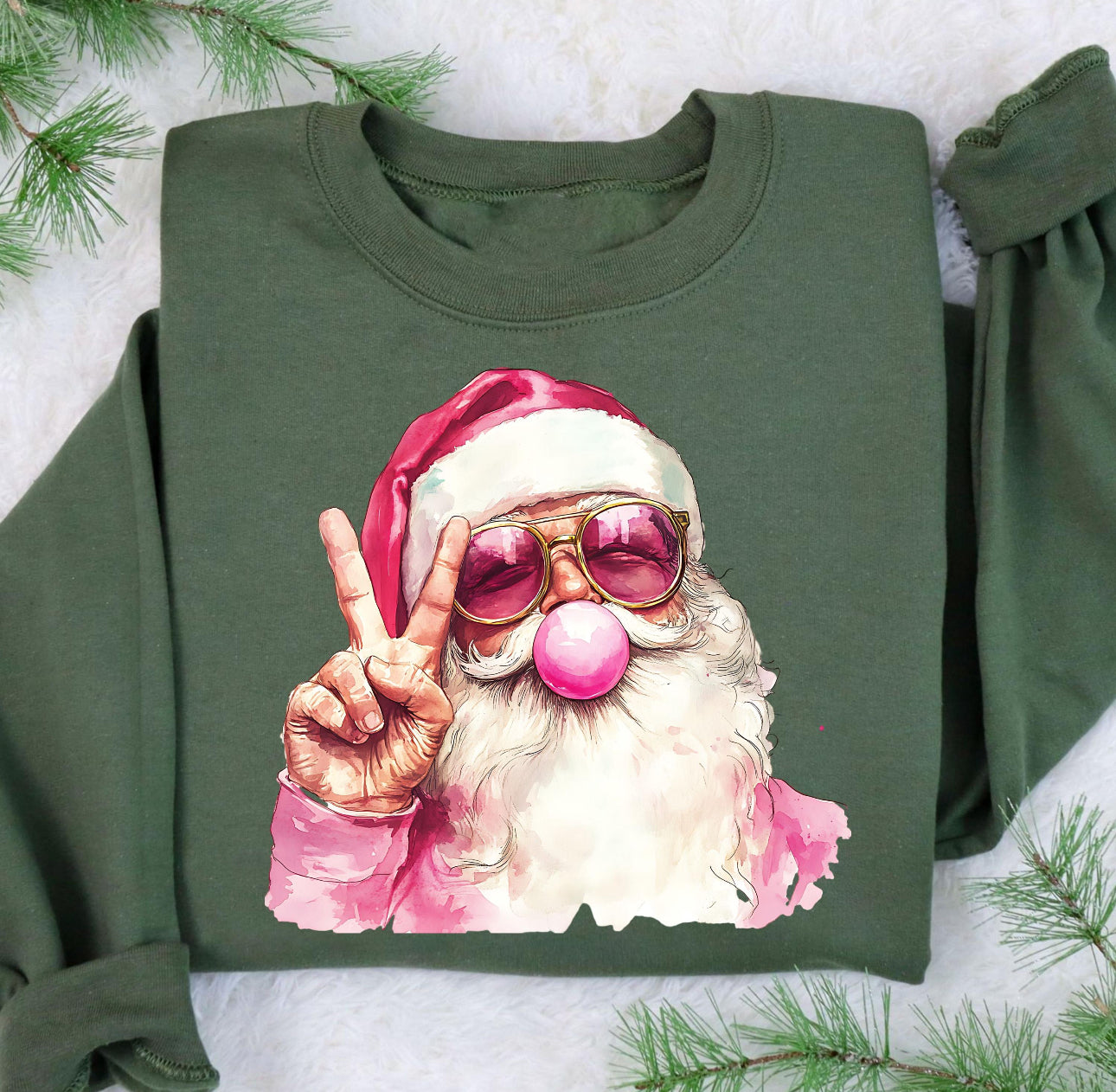Santa blowing bubbles