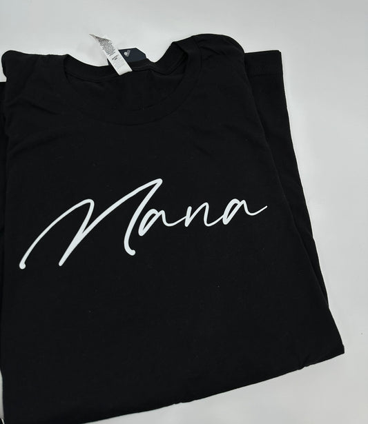 Nana Scripted Black Tee