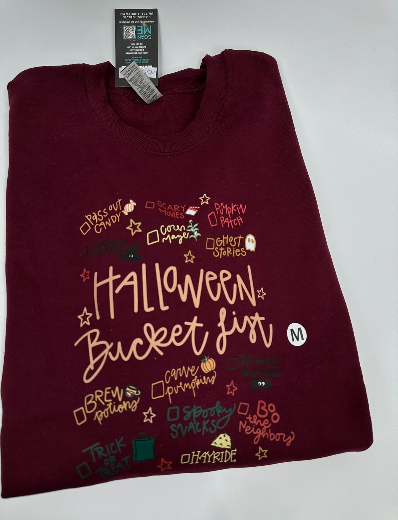 Halloween Bucketlist - Maroon Crewneck