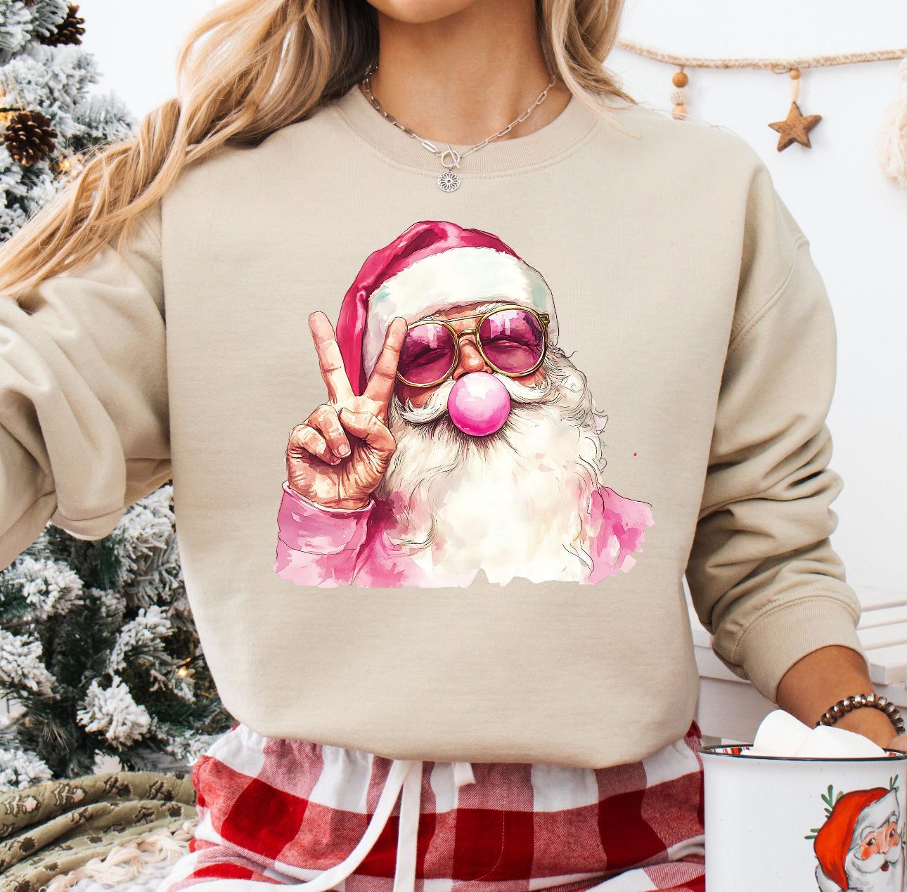 Santa blowing bubbles
