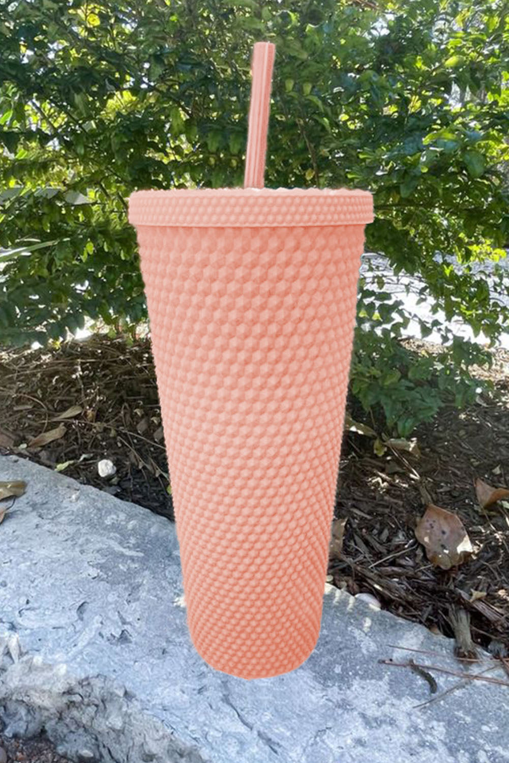 Pink Reusable Matte Plastic Tumbler Cup