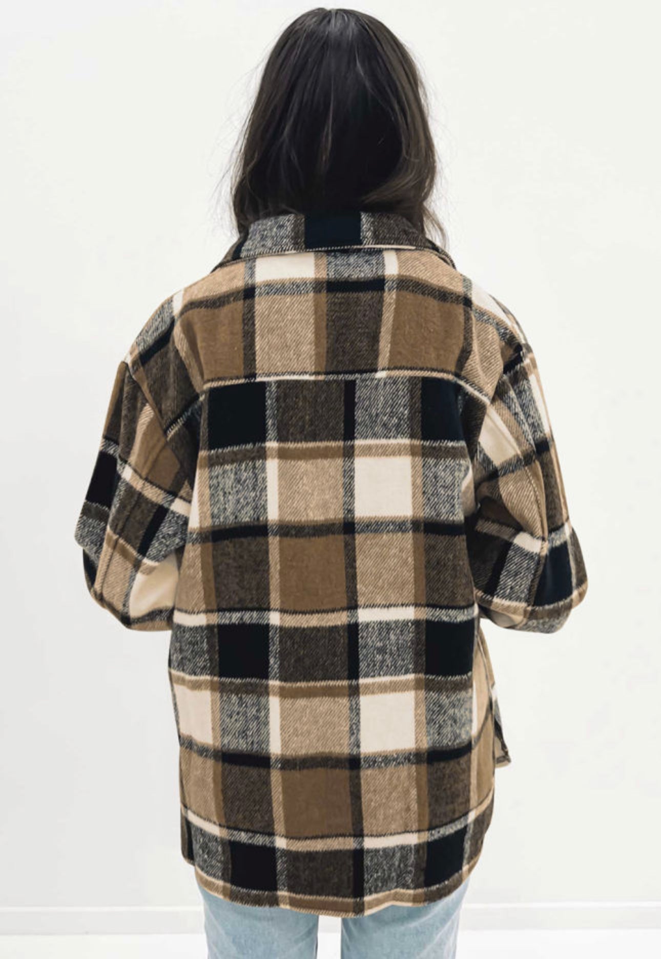 Brown & Black Bold Plaid Shacket
