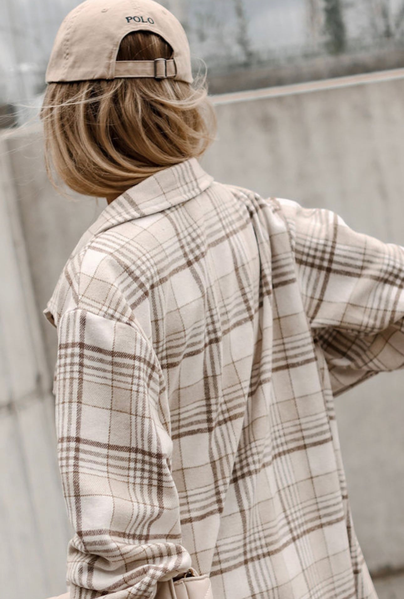 Khaki Plaid Shacket with Removable Hood