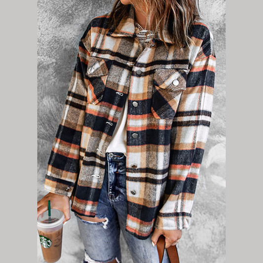 Brown Flannel Plaid Shacket