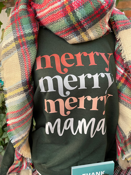 Merry Merry Mama on a black crew