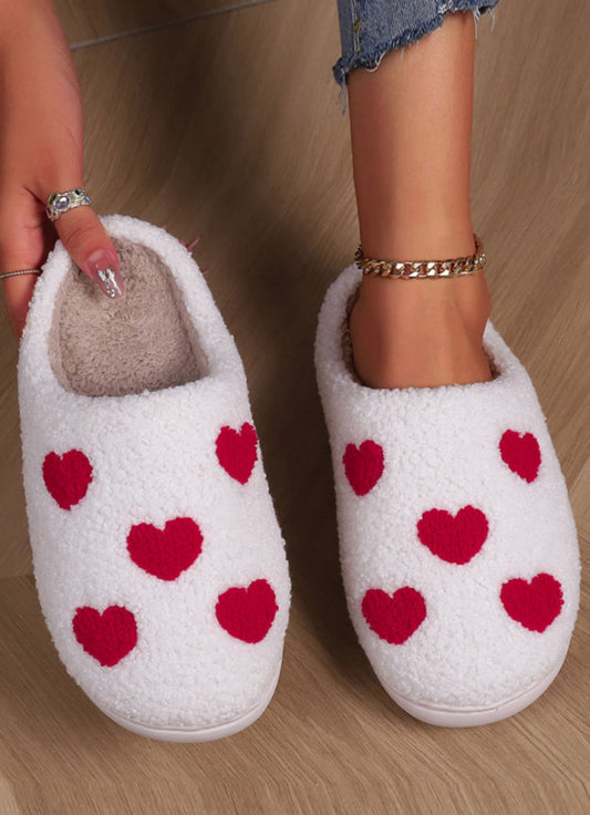 Valentines Day Plush Heart Slippers