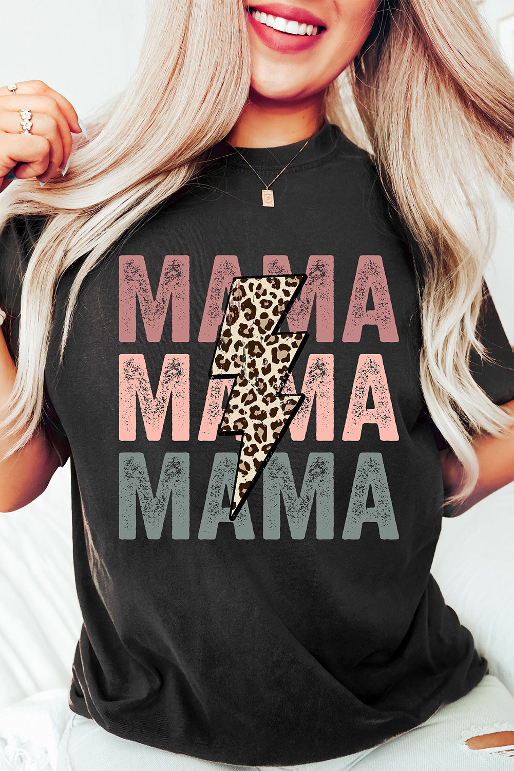 Black MAMA Bolt Graphic Tee