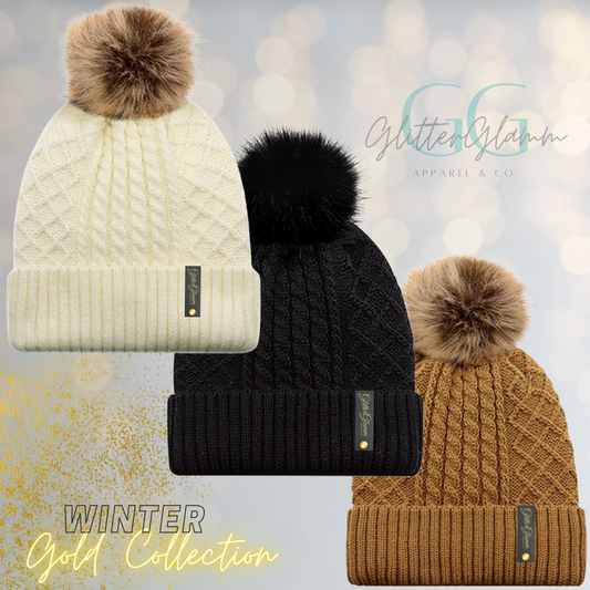 Silk Lined Knit Toque- Gold Collection