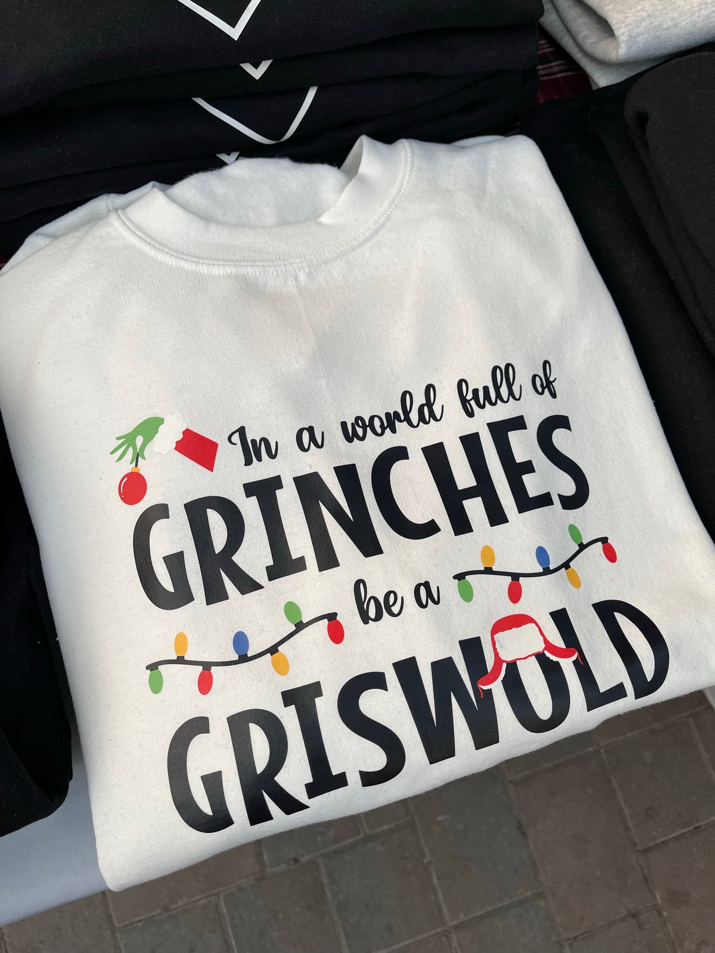 Grinches vs. Griswold on White Crewneck